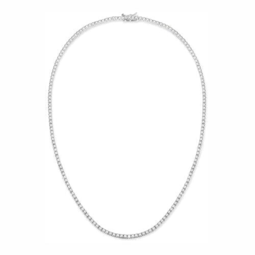 3861 18K White Gold Plated 3.0mm Round Cubic Zirconia Classic Tennis